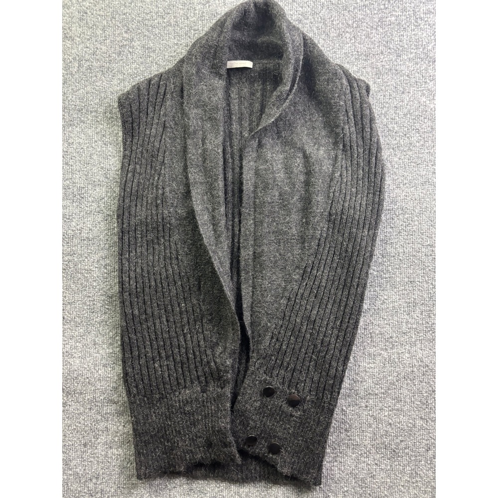 Arze Cardigan Sweater Womens One‎ Size Grey Wool Alpaca Ribbed Shawl Collar